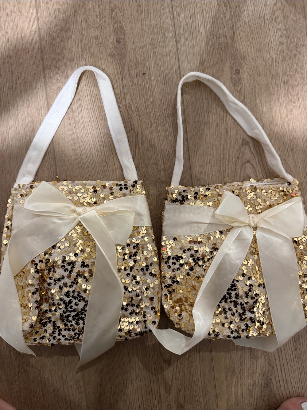 Sequin Flower Girl Bag - Gold